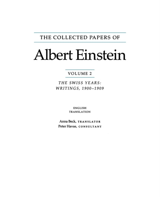 Book cover of: Collected Papers of Albert Einstein, Volume 2 (English). By: Albert Einstein