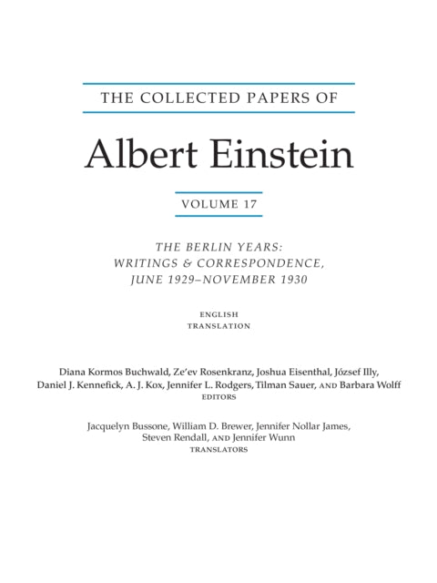 The Collected Papers of Albert Einstein, Volume 17 (Translation Supplement)