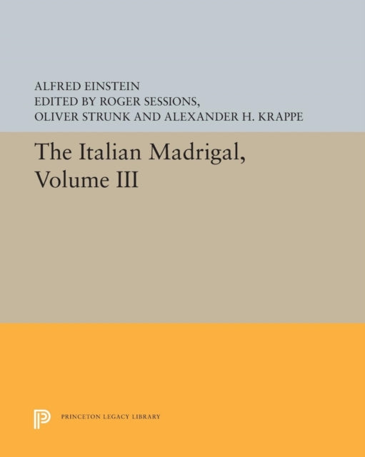 Book cover of: Italian Madrigal. By: Alfred Einstein