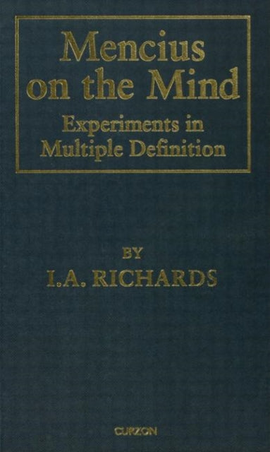 Book cover of: Mencius on the Mind. By: I. A. Richards