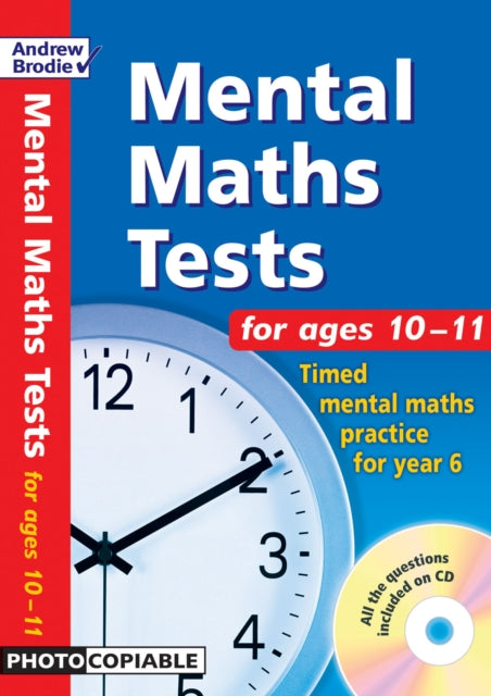 Book cover of: Mental Maths Tests for ages 10-11. By: Andrew Brodie