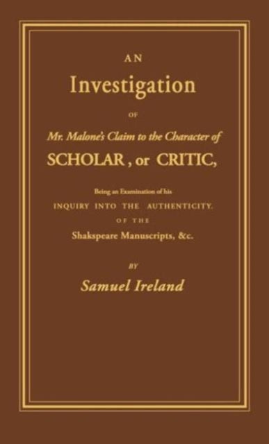 Investigation into Mr. Malone's Claim to Charter of Scholar