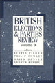 Book cover of: British Elections & Parties Review. By: Justin Fisher