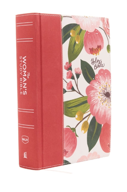 Book cover of: NKJV, The Woman's Study Bible, Cloth over Board, Pink Floral, Red Letter, Full-Color Edition, Thumb Indexed. By: Dorothy Patterson