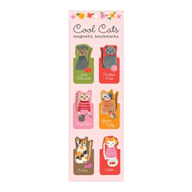 Book cover of: Cool Cats Magnetic Bookmarks. By: Galison