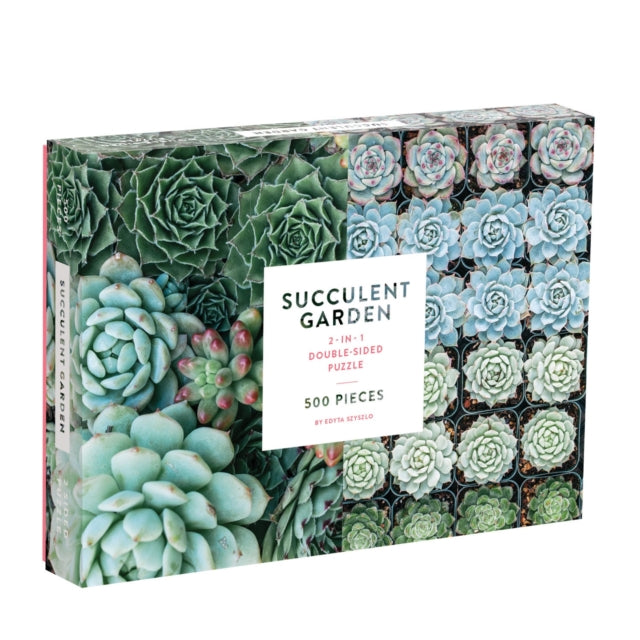 Book cover of: Succulent Garden 2-Sided 500 Piece Puzzle. By: Galison