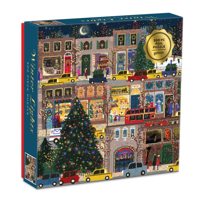 Book cover of: Winter Lights Foil Puzzle 500 Piece Puzzle. By: GALISON
