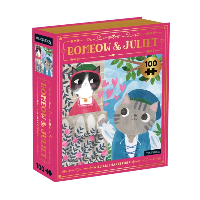 Book cover of: Romeow & Juliet Bookish Cats 100 Piece Puzzle