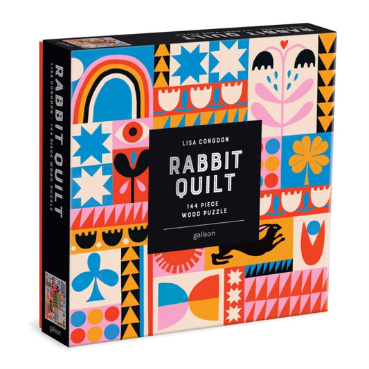 Book cover of: Lisa Congdon Rabbit Quilt 144 Piece Wood Puzzle