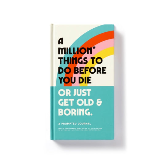 Book cover of: Million Things to Do Before You Die Prompted Journal. By: Brass Monkey