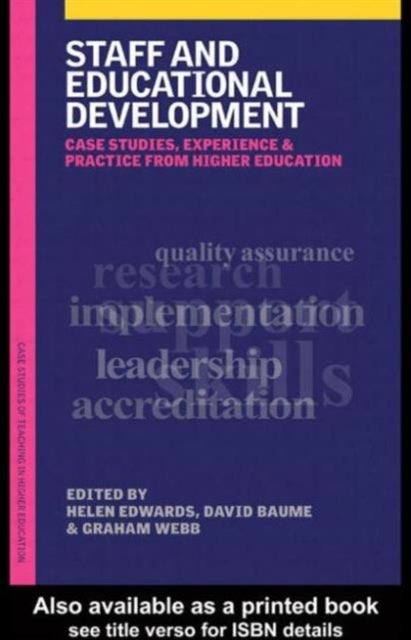 Book cover of: Staff and Educational Development. By: David Baume