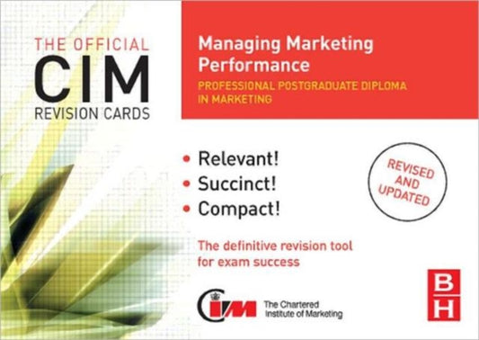 Book cover of: CIM Revision Cards Managing Marketing Performance. By: Karen Beamish