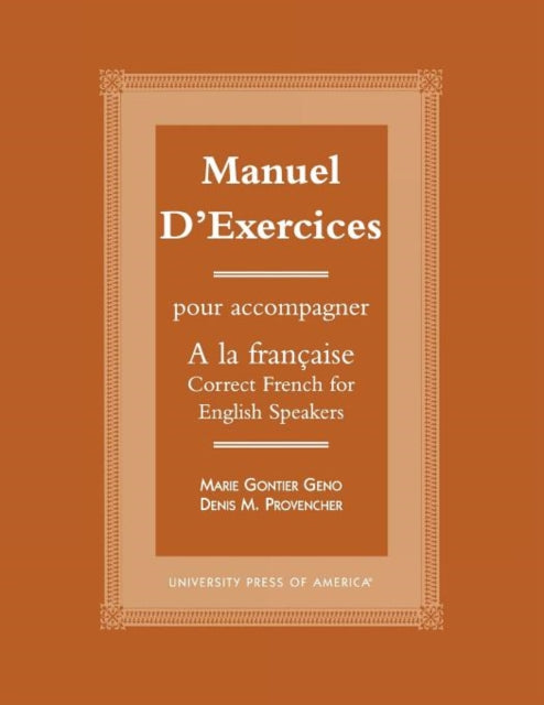 Book cover of: Manuel d'exercices. By: Marie Gontier Geno