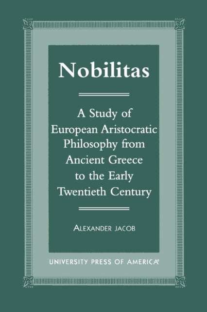 Book cover of: Nobilitas. By: Dr. Alexander Jacob