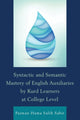 Book cover of: Syntactic and Semantic Mastery of English Auxiliaries by Kurd Learners at College Level. By: Paiman Hama Salih Sabir