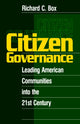 Book cover of: Citizen Governance. By: Richard C. Box