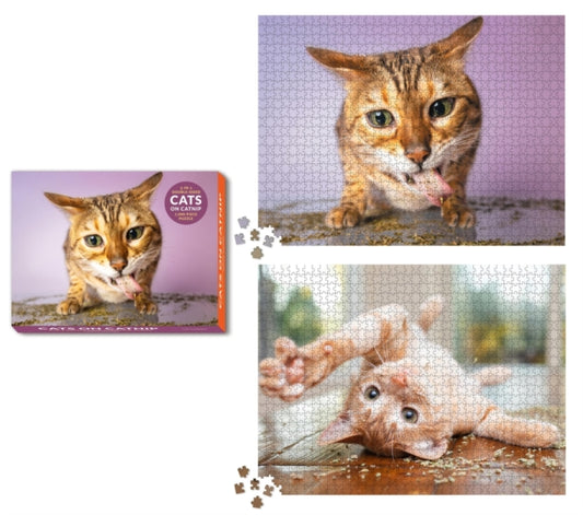 Book cover of: Cats on Catnip 2-in-1 Double-Sided 1,000-Piece Puzzle. By: Andrew Marttila