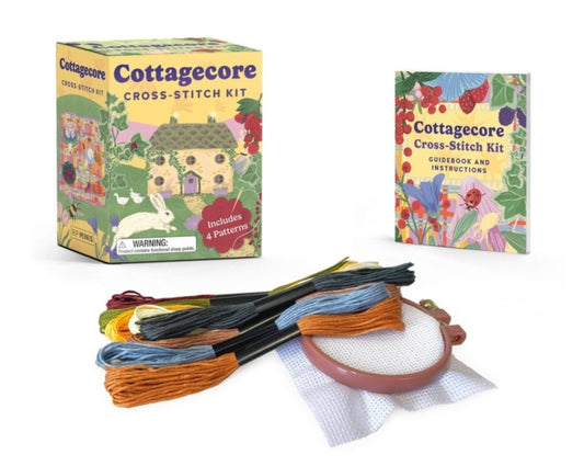 Book cover of: Cottagecore Cross-Stitch Kit. By: Sosae Caetano