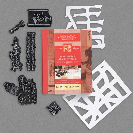 Book cover of: Mixed-Media Stamp, Stencil, and Storybook Set Asian Scripts