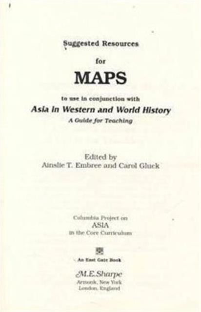 Book cover of: Suggested Resources for Maps to Use in Conjunction with Asia in Western and World History