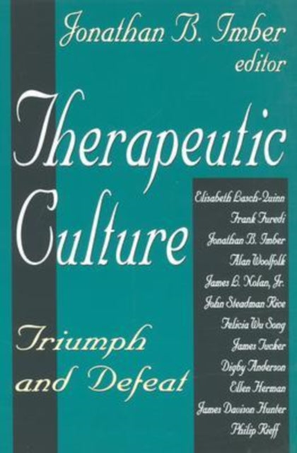 Book cover of: Therapeutic Culture. By: Jonathan Imber