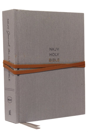 NKJV, Journal the Word Bible, Cloth over Board, Gray, Red Letter, Comfort Print, Reflect, Journal, or Create Art Next to Your Favorite Verses