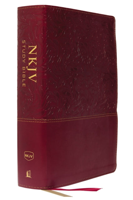 Book cover of: NKJV Study Bible, Leathersoft, Red, Full-Color, Comfort Print. By: Thomas Thomas Nelson