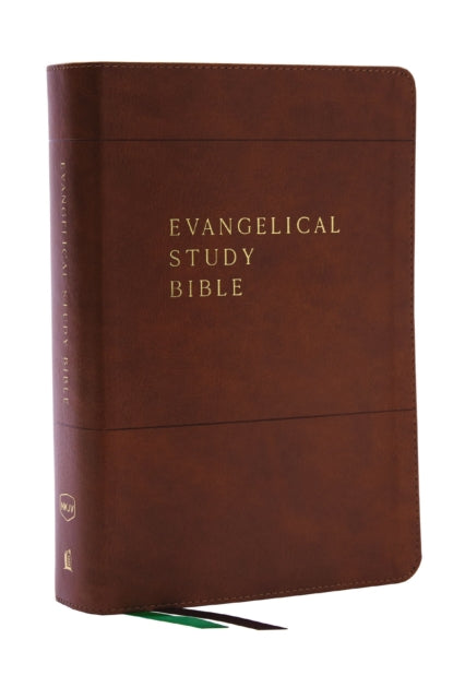 Book cover of: Evangelical Study Bible: Christ-centered. Faith-building. Mission-focused. (NKJV, Brown Leathersoft, Red Letter, Large Comfort Print). By: Zondervan Publishing Company