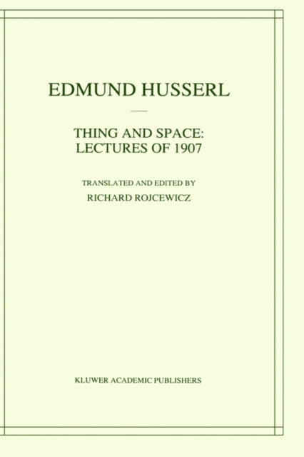 Book cover of: Thing and Space