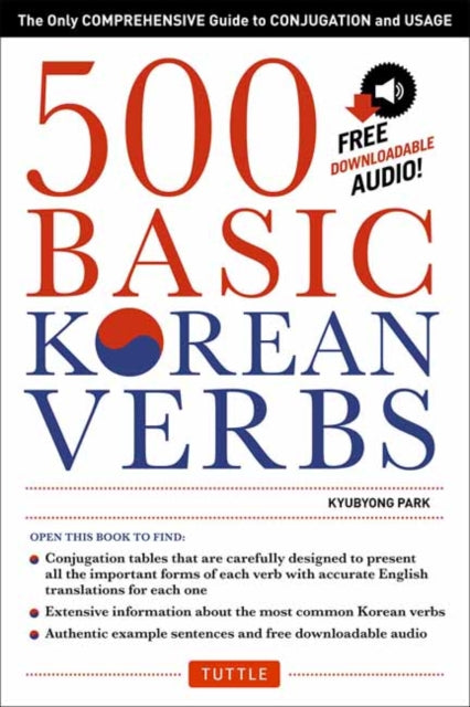 Book cover of: 500 Basic Korean Verbs. By: Kyubyong Park