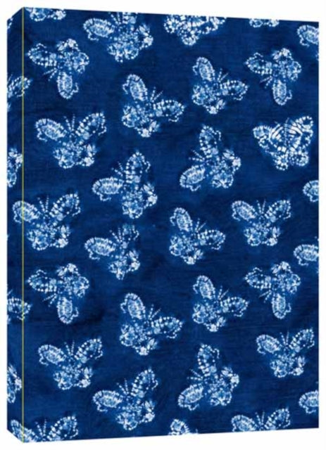 Book cover of: Shibori Indigo Butterflies Dotted Paperback Journal