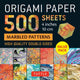 Book cover of: Origami Paper 500 sheets Marbled Patterns 4" (10 cm). By: Tuttle Tuttle Studio