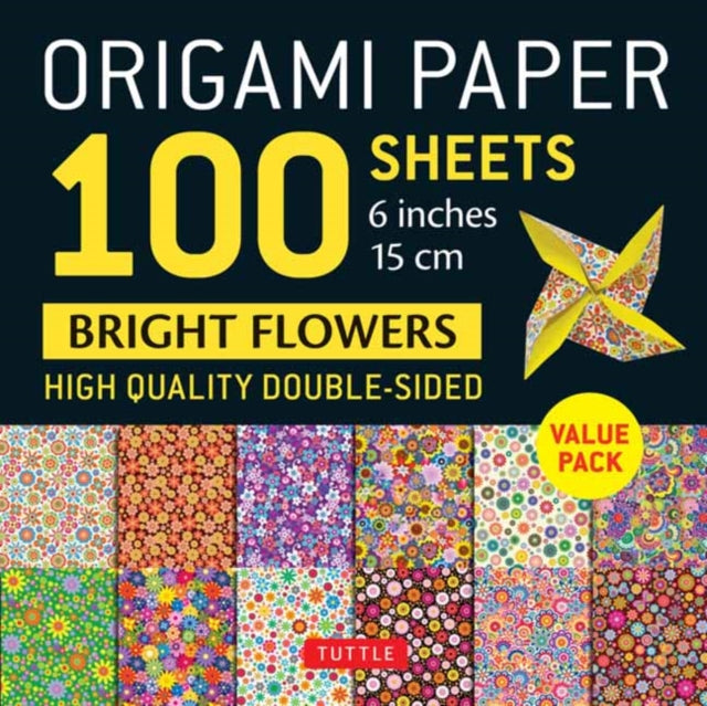 Book cover of: Origami Paper 100 Sheets Bright Flowers 6" (15 cm). By: Tuttle Tuttle Studio