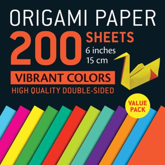 Book cover of: Origami Paper 200 sheets Vibrant Colors 6" (15 cm). By: Tuttle Tuttle Studio