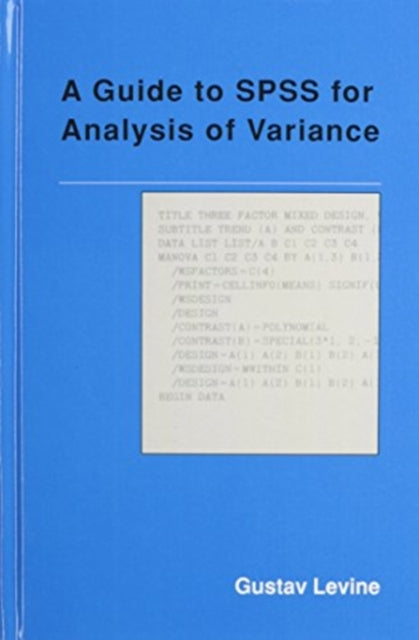 Book cover of: Guide to SPSS for Analysis of Variance