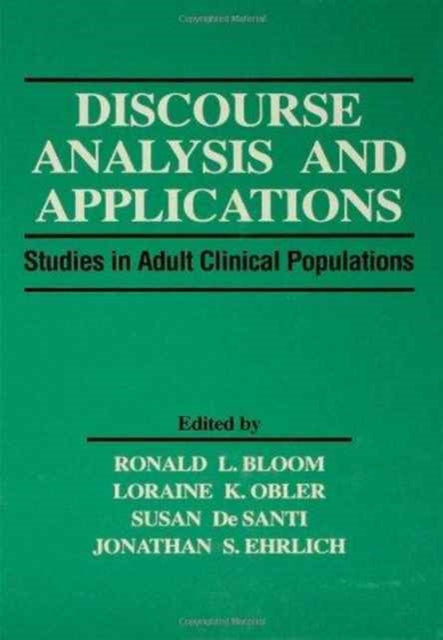 Book cover of: Discourse Analysis and Applications