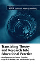 Book cover of: Translating Theory and Research Into Educational Practice