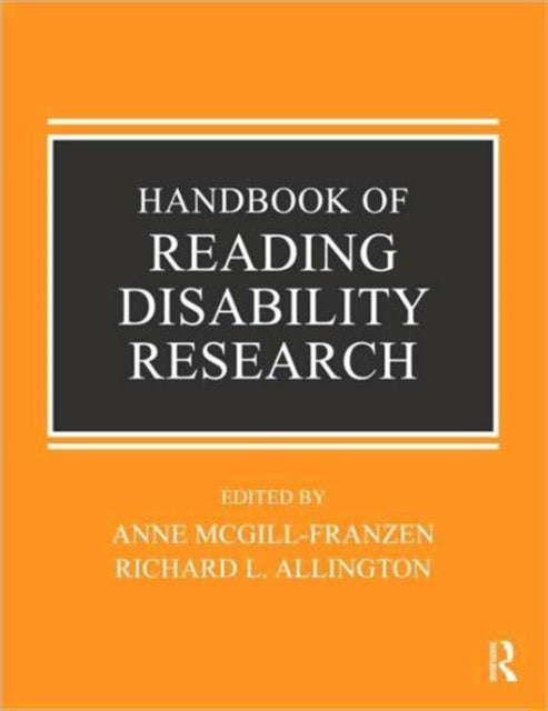 Book cover of: Handbook of Reading Disability Research. By: Richard L. Allington, Anne McGill-Franzen