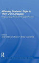 Book cover of: Affirming Students' Right to their Own Language. By: Katz