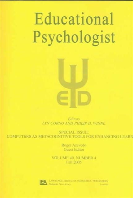 Book cover of: Computers as Metacognitive Tools for Enhancing Learning. By: Roger Azevedo