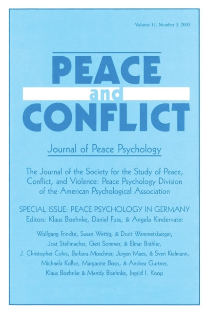 Peace Psychology in Germany