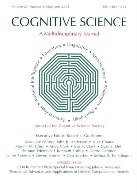 Book cover of: 2004 Rumelhart Prize Special Issue Honoring John R. Anderson. By: Robert Goldstone