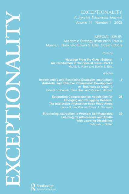 Book cover of: Academic Strategy Instruction