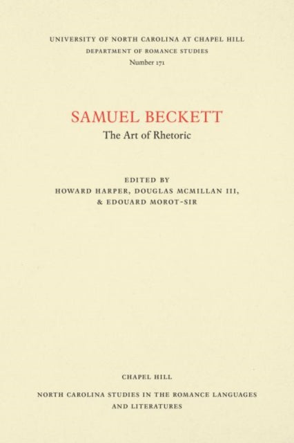 Book cover of: Samuel Beckett. By: Edouard Morot-Sir