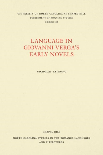 Book cover of: Language in Giovanni Verga's Early Novels