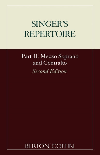 Book cover of: Singer's Repertoire, Part II. By: Berton Coffin