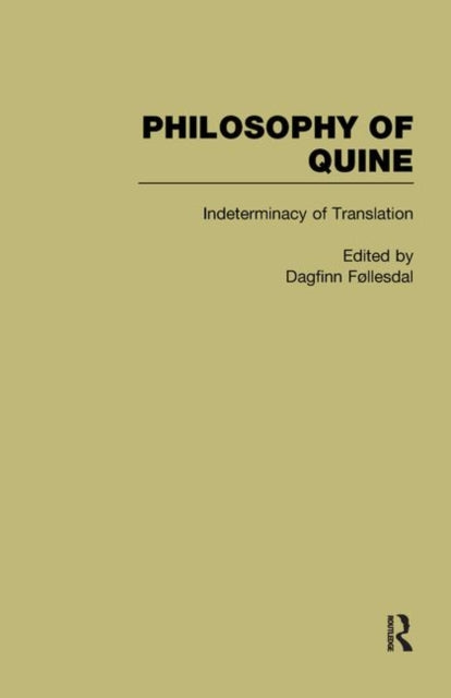 Book cover of: Indeterminacy of Translation
