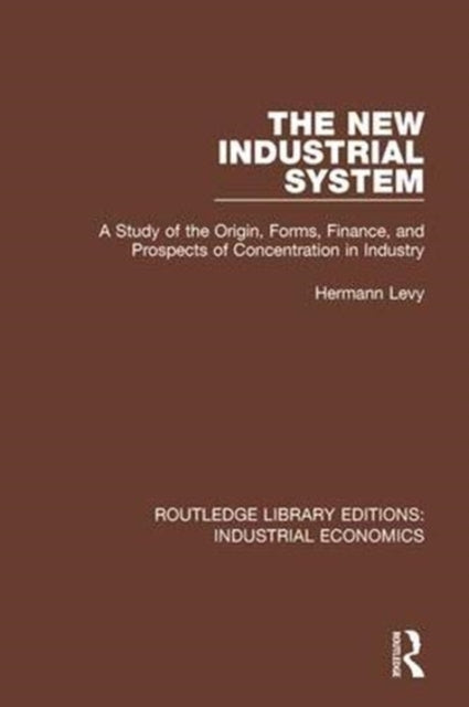 Book cover of: New Industrial System. By: Hermann Levy