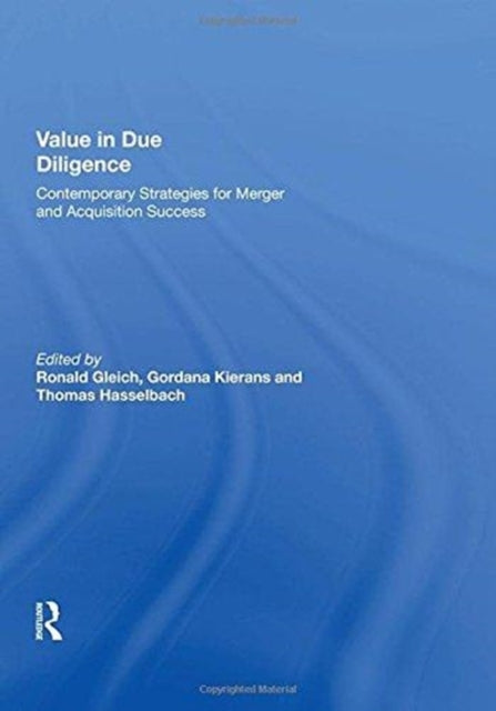 Book cover of: Value in Due Diligence. By: Ronald Gleich