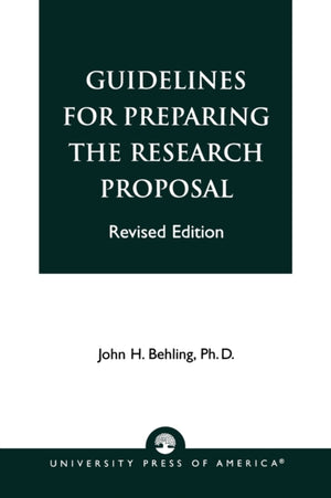 Guidelines for Preparing the Research Proposal
